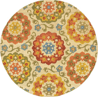 LR Resources Dazzle 54028 Ivory Area Rug 4' Round Image