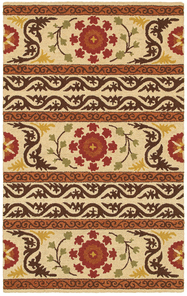 LR Resources Dazzle 54034 Ivory Hand Hooked Area Rug 3'6'' X 5'6''