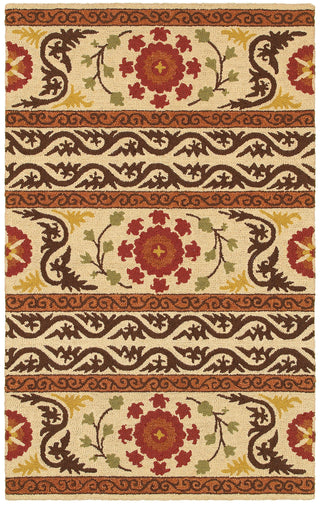 LR Resources Dazzle 54034 Ivory Hand Hooked Area Rug 5' X 7'9''