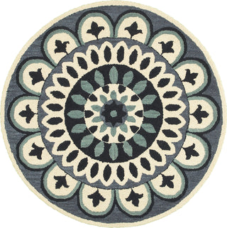 LR Resources Dazzle 54053 Navy Area Rug 4' Round Image