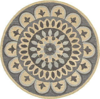 LR Resources Dazzle 54054 Gray Area Rug 4' Round Image