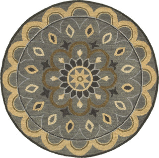 LR Resources Dazzle 54055 Gray Area Rug 4' Round Image