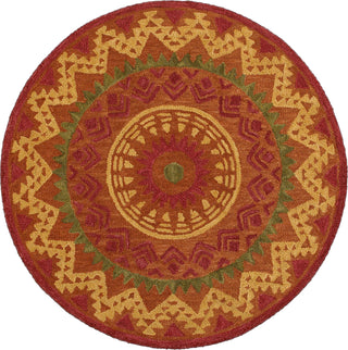 LR Resources Dazzle 54059 Rust Area Rug 4' Round Image