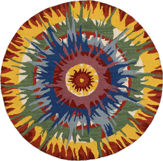 LR Resources Dazzle 54061 Bright Area Rug 4' Round Image