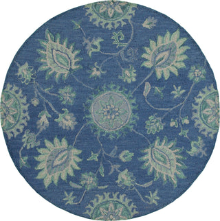 LR Resources Dazzle 54063 Blue Area Rug 4' Round Image