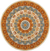 LR Resources Dazzle 54064 Gray/Rust Area Rug 4' Round Image