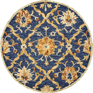 LR Resources Dazzle 54069 Navy Area Rug 4' Round Image