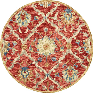 LR Resources Dazzle 54070 Red Area Rug 4' Round Image