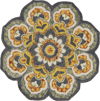 LR Resources Dazzle 54078 Gray Area Rug 4' Round Image