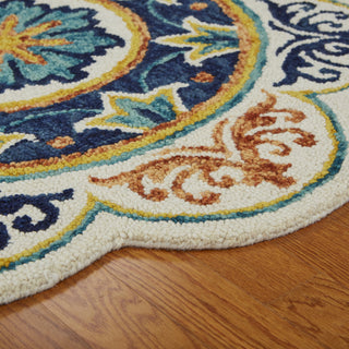 LR Resources Dazzle 54079 Ivory / Blue Area Rug Alternate Image