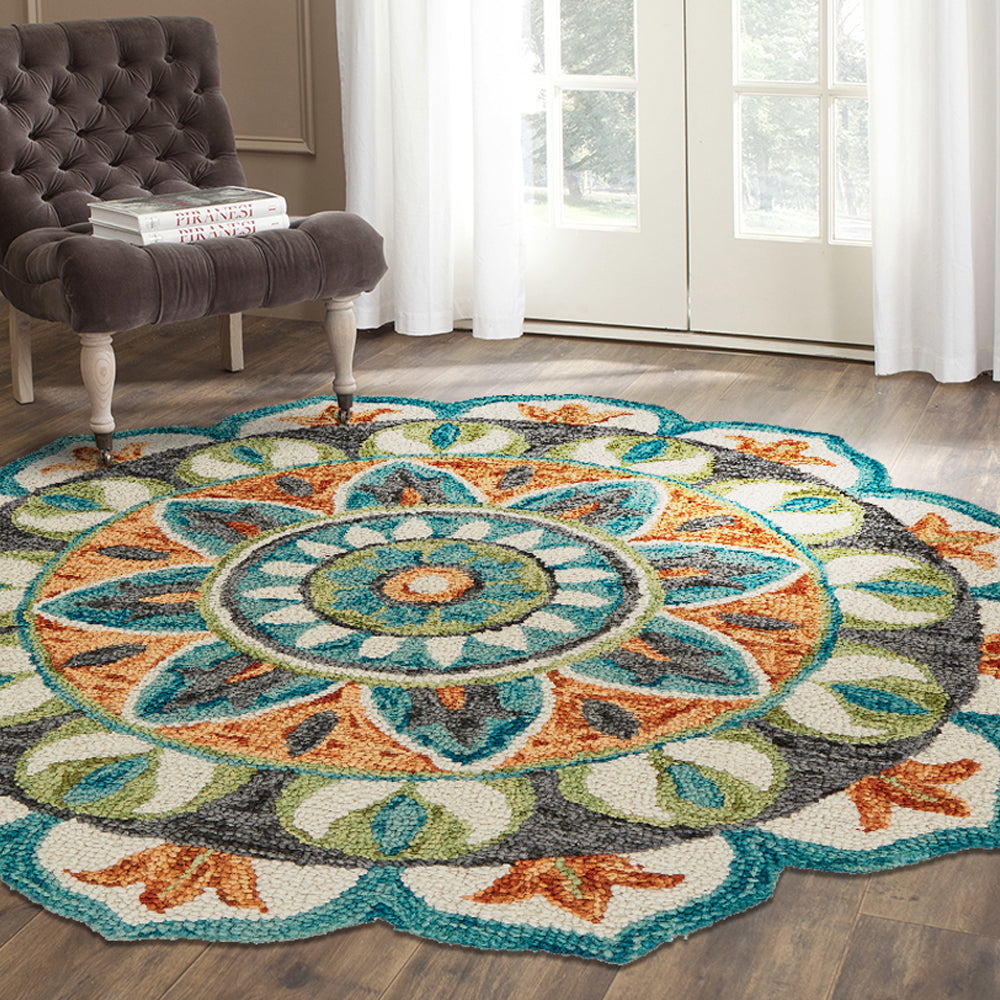 LR Resources Dazzle 54085 Teal/Green Area Rug Alternate Image Feature