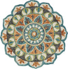 LR Resources Dazzle 54085 Teal / Green Area Rug 4' Round Image