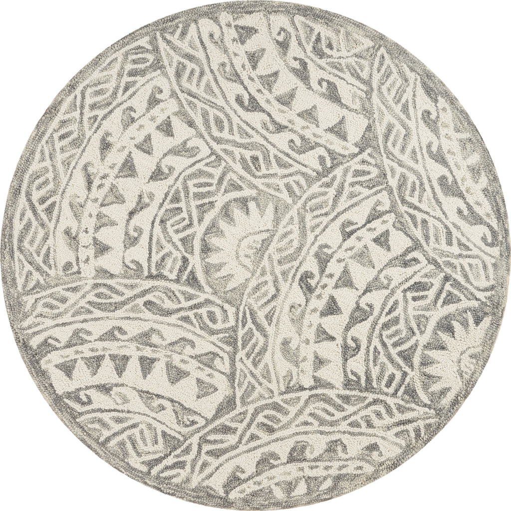 LR Resources Dazzle Geometric Waves Ivory / Grey Area Rug main image