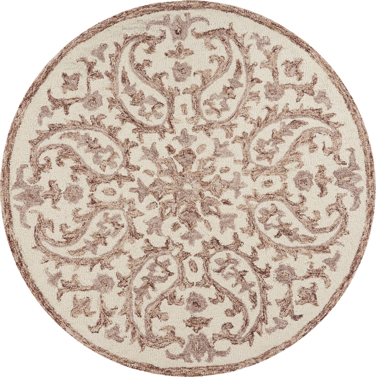 LR Resources Dazzle Faded Floral Ivory / Red Area Rug main image