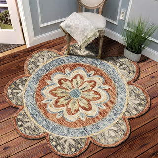 LR Resources Dazzle Autumn Petals Rust Area Rug Lifestyle Image Feature