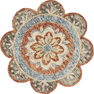 LR Resources Dazzle Autumn Petals Rust Area Rug 4' 0'' Round Image