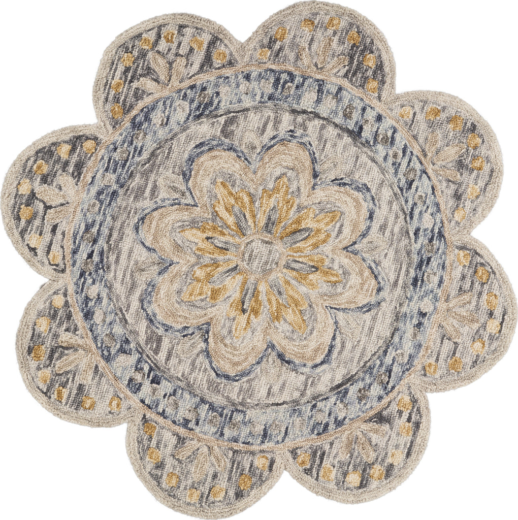 LR Resources Dazzle Summer Petals Gray Area Rug main image