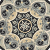 LR Resources Dazzle Medallion Web Charcoal / Grey Area Rug Detail Image
