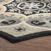 LR Resources Dazzle Medallion Web Charcoal / Grey Area Rug Angle Image