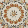 LR Resources Dazzle Autumn Medallion Ivory / Rust Area Rug Detail Image