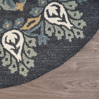 LR Resources Dazzle Charcoal Paradise Area Rug Corner Image