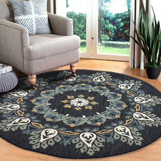 LR Resources Dazzle Charcoal Paradise Area Rug Lifestyle Image Feature