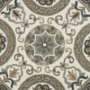 LR Resources Dazzle Elegant Medallion Ivory Gray Area Rug Detail Image