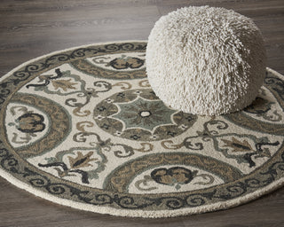 LR Resources Dazzle Elegant Medallion Ivory Gray Area Rug Lifestyle Image