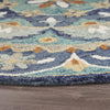 LR Resources Dazzle Floral Spin Teal / Blue Area Rug Angle Image