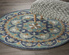 LR Resources Dazzle Floral Spin Teal / Blue Area Rug Lifestyle Image
