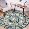 LR Resources Dazzle Floral Spin Teal / Blue Area Rug Lifestyle Image Feature