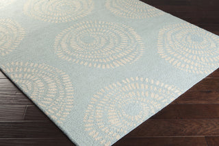 Surya Decorativa DCR-4009 Light Gray Hand Tufted Area Rug by Lotta Jansdotter 5x8 Corner