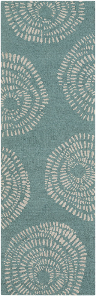 Surya Decorativa DCR-4010 Teal Area Rug by Lotta Jansdotter 2'6'' x 8' Runner