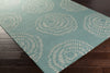 Surya Decorativa DCR-4010 Teal Hand Tufted Area Rug by Lotta Jansdotter 5x8 Corner