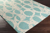 Surya Decorativa DCR-4013 Teal Hand Tufted Area Rug by Lotta Jansdotter 5x8 Corner
