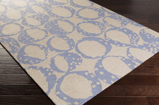 Surya Decorativa DCR-4014 Sky Blue Hand Tufted Area Rug by Lotta Jansdotter 5x8 Corner