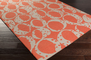 Surya Decorativa DCR-4015 Rust Hand Tufted Area Rug by Lotta Jansdotter 5x8 Corner