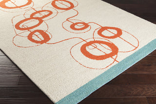 Surya Decorativa DCR-4016 Rust Hand Tufted Area Rug by Lotta Jansdotter 5x8 Corner