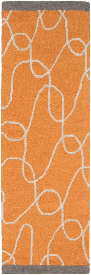 Surya Decorativa DCR-4022 Burnt Orange Area Rug by Lotta Jansdotter 2'6'' x 8' Runner