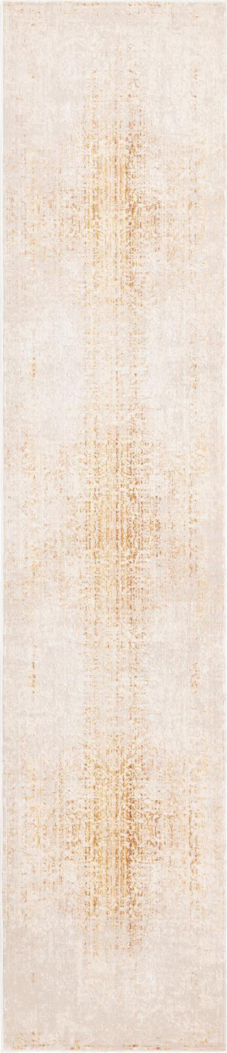 Unique Loom Deepa T-DIPA1 Ivory and Gold Area Rug Runner Top-down Image