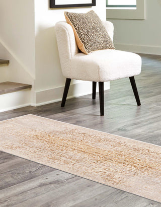 Unique Loom Deepa T-DIPA1 Ivory and Gold Area Rug Runner Lifestyle Image