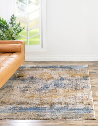 Unique Loom Deepa T-DIPA16 Blue Ivory Area Rug Rectangle Lifestyle Image Feature