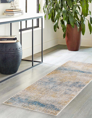 Unique Loom Deepa T-DIPA16 Blue Ivory Area Rug Runner Lifestyle Image