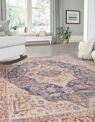 Unique Loom Deepa T-DIPA8 Blue Ivory Area Rug Rectangle Lifestyle Image Feature