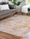 Unique Loom Deepa T-DIPA8 Yellow Area Rug Rectangle Lifestyle Image Feature