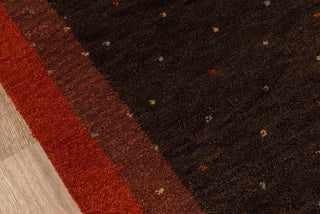 Momeni Desert Gabbeh DG-01 Brown Area Rug Closeup