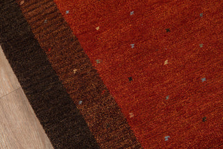 Momeni Desert Gabbeh DG-01 Paprika Area Rug Closeup