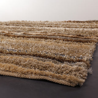 Chandra Delight DEL-14801 Brown/Taupe/Ivory/Gold Area Rug Corner Shot