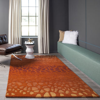 Momeni Delhi DL-33 Paprika Area Rug Room Scene Feature