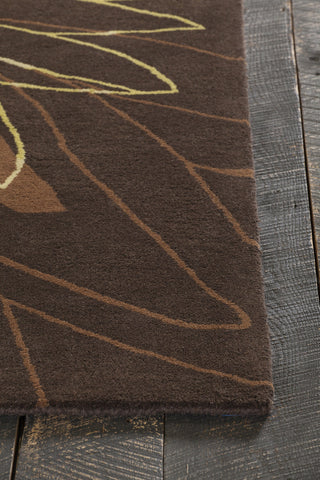 Chandra Dharma DHA-7501 Brown/Green Area Rug Corner Shot